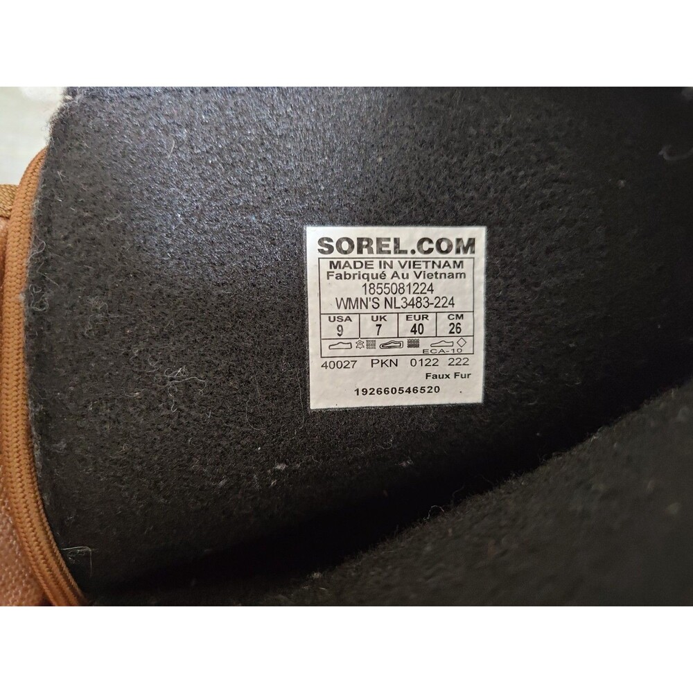 Sorel Winter Carnival Boots Womens 9 Brown Black Ripstop Lace Up Logo NL3483-224 - Picture 6 of 10